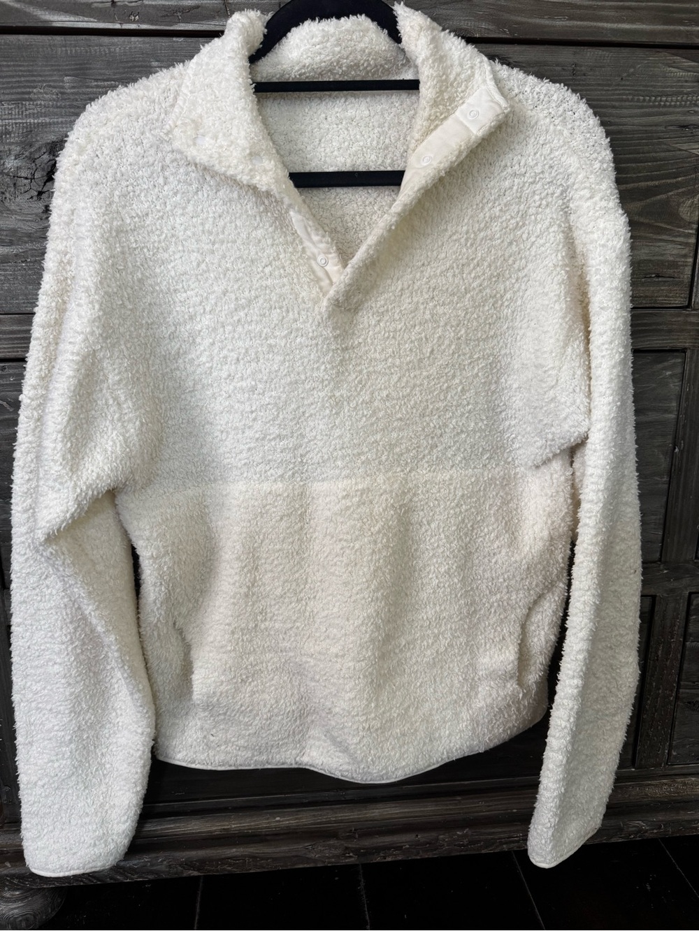 SKIMS Cream COZY knit Sherpa Button-Collar lounge wear XXS/XS